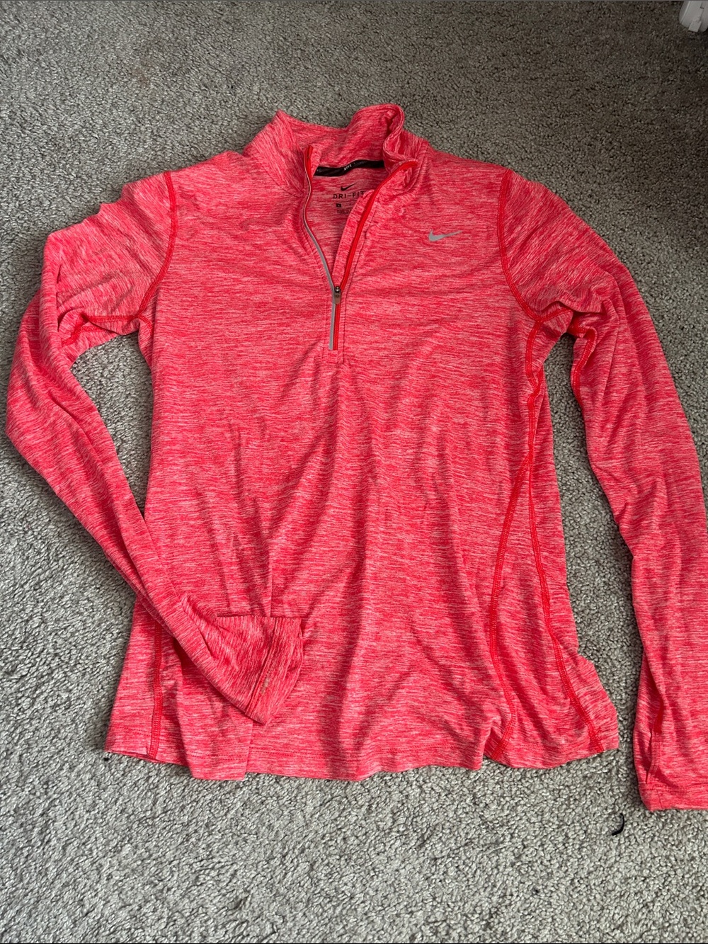 Nike Women’s Heather Coral Quarter-Zip Performance Pullover